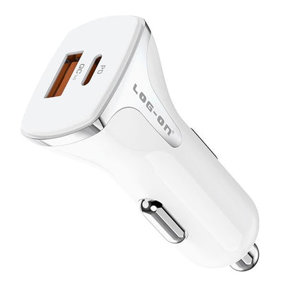 LOG-ON CAR CHARGER 36W PD+QC3.0 SPACE X LO-SV32 (KEPALA CHARGER MOBIL/MOTOR) GARANSI RESMI