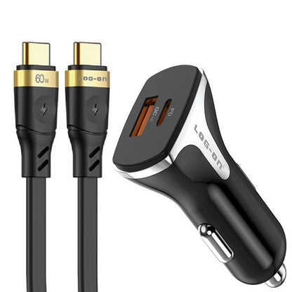 LOG-ON CAR CHARGER 36W PD+QC3.0 SPACE X LO-SV32 (KEPALA CHARGER MOBIL/MOTOR) GARANSI RESMI