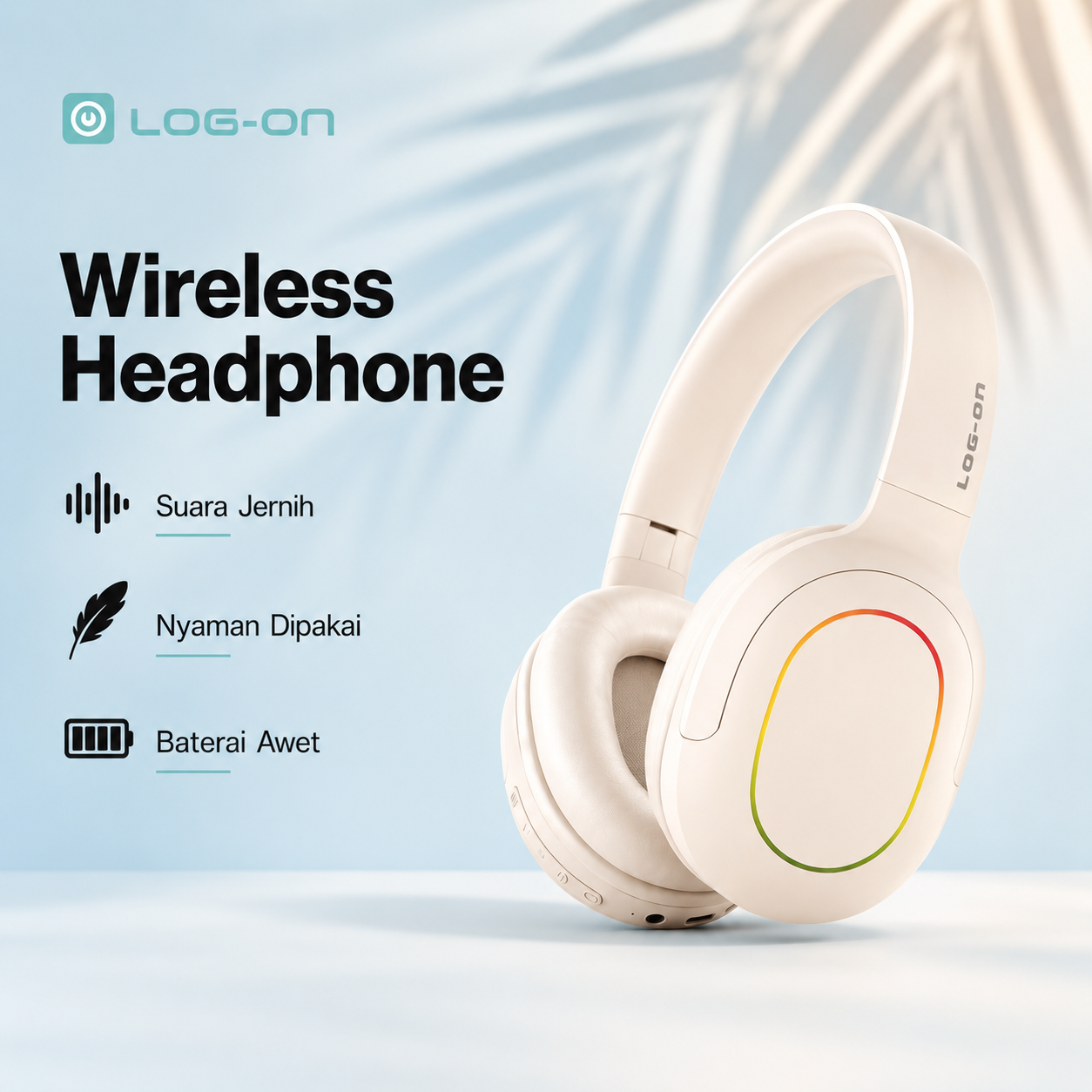 LOG ON HEADPHONE STEREO FULL BASS WIRELESS BT5.3 WIRED 2IN1 HEARON8 LO-HP8