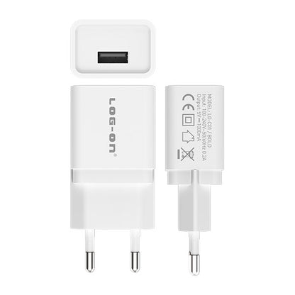 LOG ON BATOK HITAM 1USB 1.2A BOLD LO-C01 ADAPTOR CHARGER