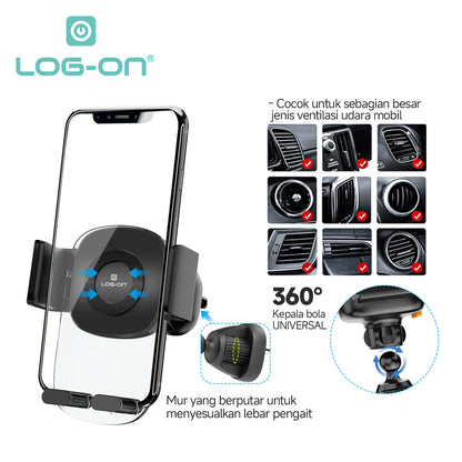 LOG ON CAR VENT HOLDER AC MOBIL LO-CRH59