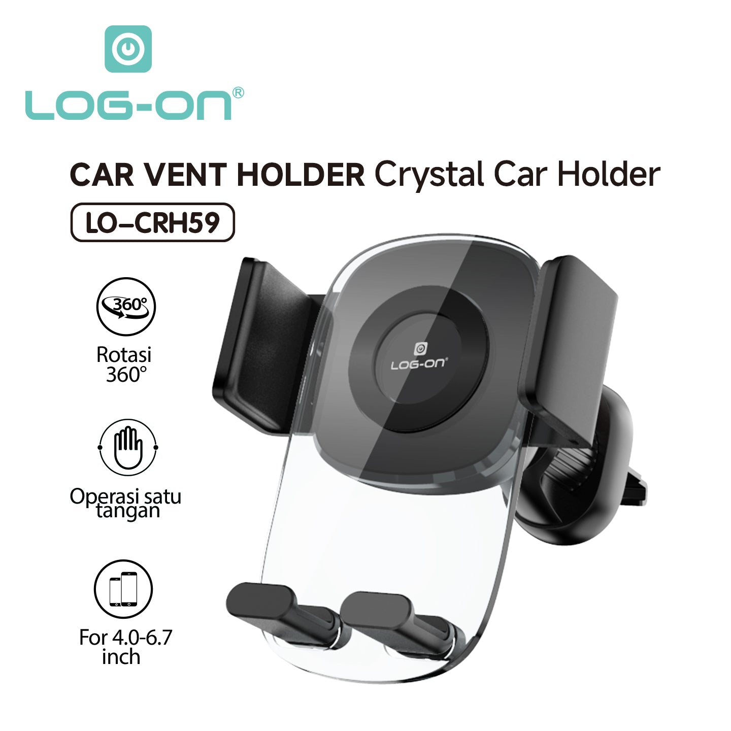 LOG ON CAR VENT HOLDER AC MOBIL LO-CRH59