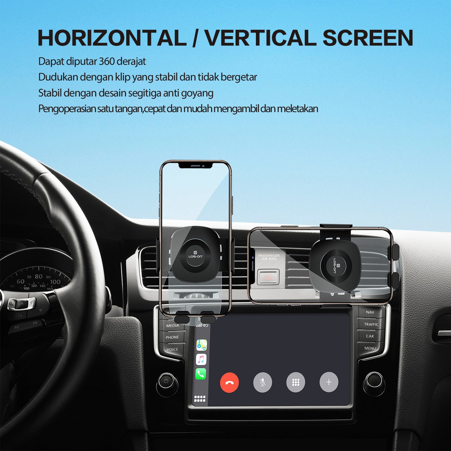 LOG ON CAR VENT HOLDER AC MOBIL LO-CRH59
