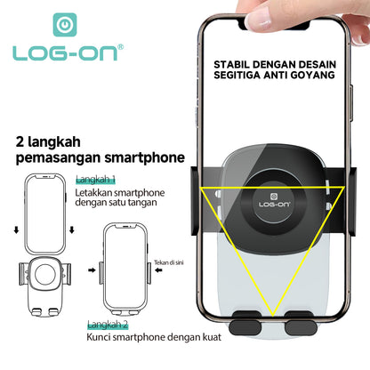 LOG ON CAR VENT HOLDER AC MOBIL LO-CRH59