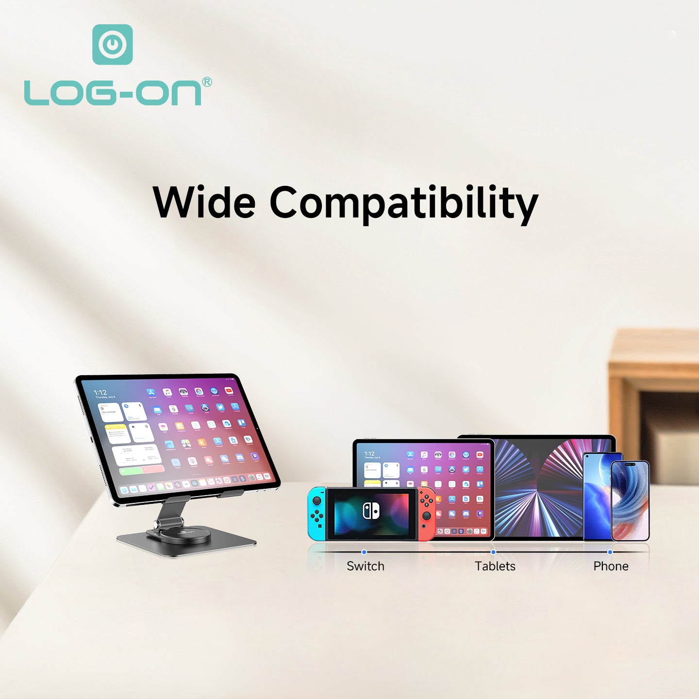 LOG ON STAND HOLDER TABLET ALUMINIUM LO-CRH63