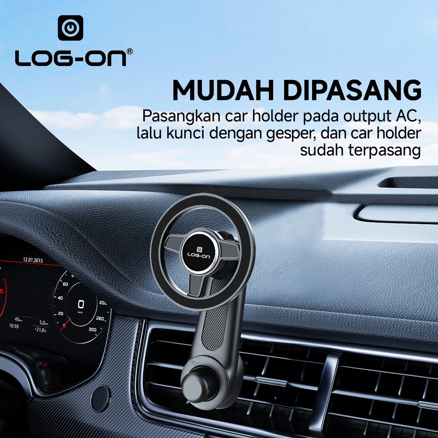 LOG ON MAGSAFE CAR HOLDER (AIR VENT) LO-CRH65 BISA DIGUNAKAN UNTUK SEMUA TYPE SMARTPHONE