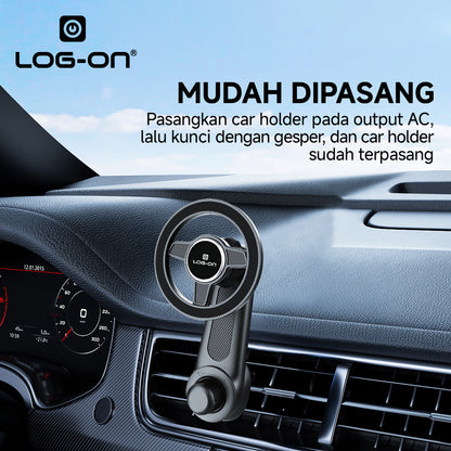 LOG ON MAGSAFE CAR HOLDER (AIR VENT) LO-CRH65 BISA DIGUNAKAN UNTUK SEMUA TYPE SMARTPHONE