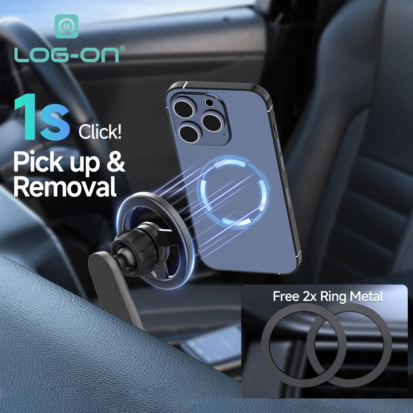 LOG ON MAGSAFE CAR HOLDER (AIR VENT) LO-CRH65 BISA DIGUNAKAN UNTUK SEMUA TYPE SMARTPHONE