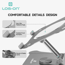 LOG ON METAL STAND HOLDER FOR LAPTOP LO-CRH66 ROTASI 360 (Menahan beban hingga 10Kg)