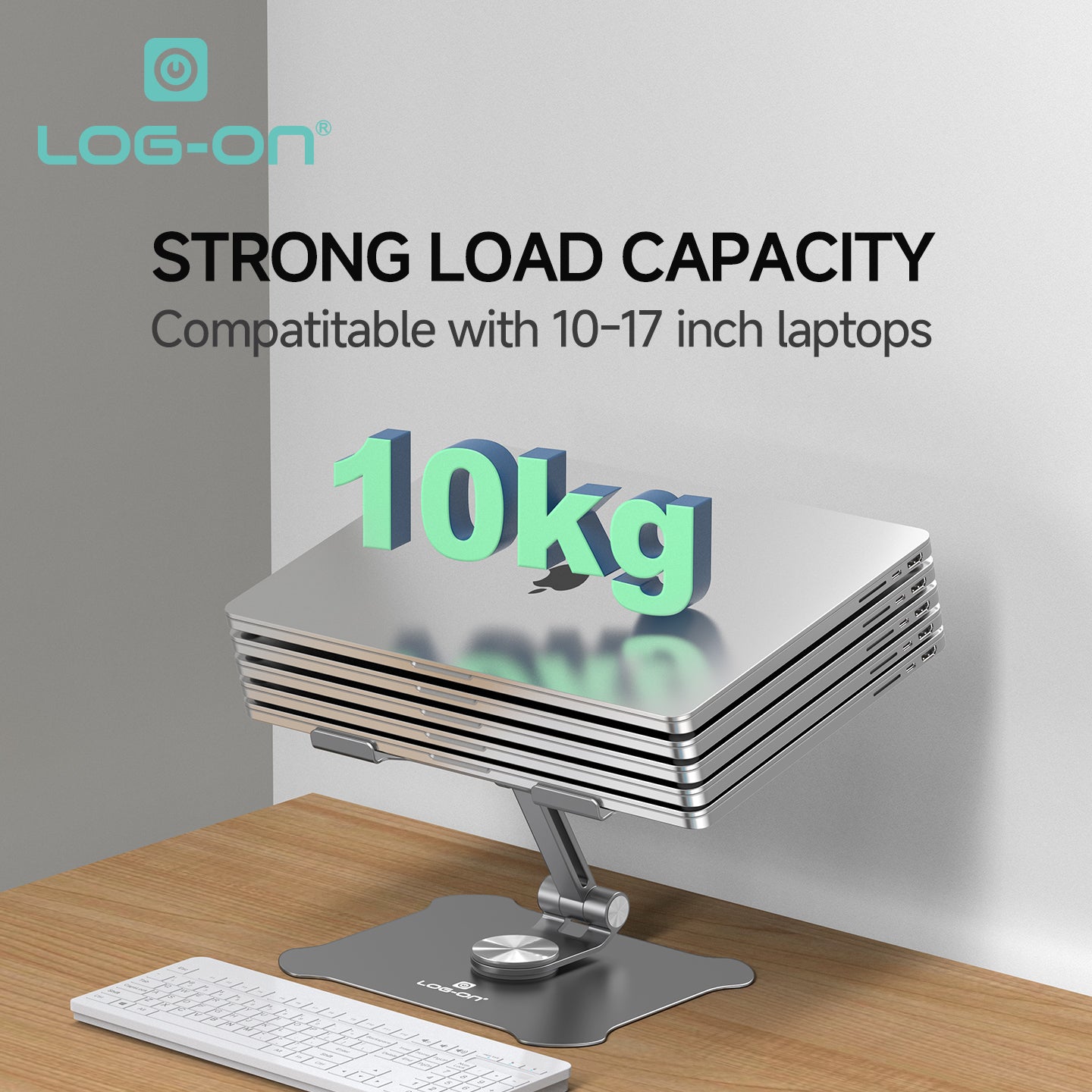 LOG ON METAL STAND HOLDER FOR LAPTOP LO-CRH66 ROTASI 360 (Menahan beban hingga 10Kg)