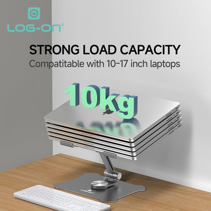 LOG ON METAL STAND HOLDER FOR LAPTOP LO-CRH66 ROTASI 360 (Menahan beban hingga 10Kg)