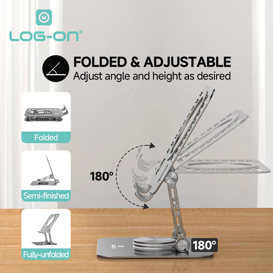 LOG ON METAL STAND HOLDER FOR SMARTPHONE & TABLET LO-CRH67 ROTASI 360