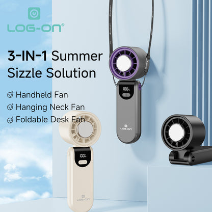 LOG ON KIPAS ANGIN MINI TURBO  COOLING FAN 2.0 KIPAS PENDINGIN MINI HIGH SPEED 4000mAh LO-MFAN1