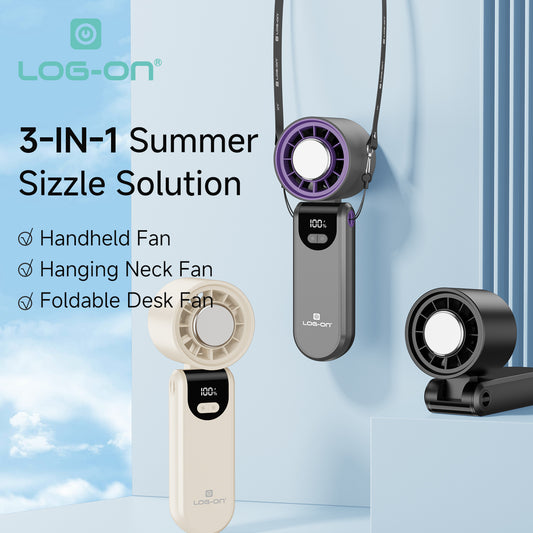 LOG ON KIPAS ANGIN MINI TURBO  COOLING FAN 2.0 KIPAS PENDINGIN MINI HIGH SPEED 4000mAh LO-MFAN1
