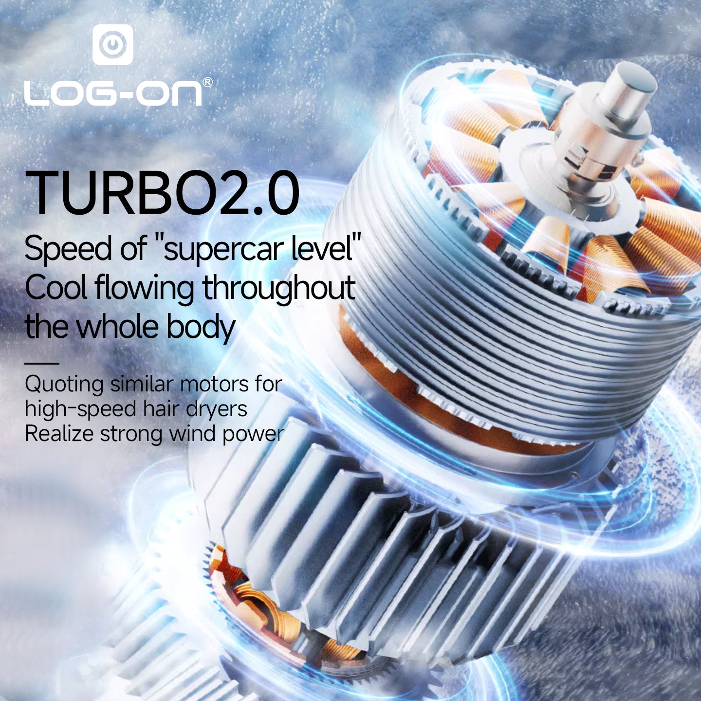 LOG ON KIPAS ANGIN MINI TURBO  COOLING FAN 2.0 KIPAS PENDINGIN MINI HIGH SPEED 4000mAh LO-MFAN1