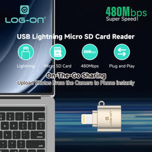 LOG ON USB Type-C/LIGHTNING LO-OT16 Card Reader OTG for Micro SD