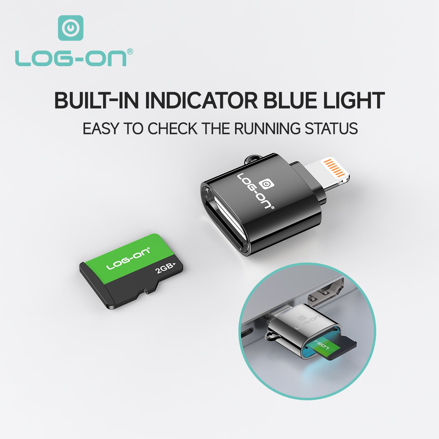 LOG ON USB Type-C/LIGHTNING LO-OT16 Card Reader OTG for Micro SD