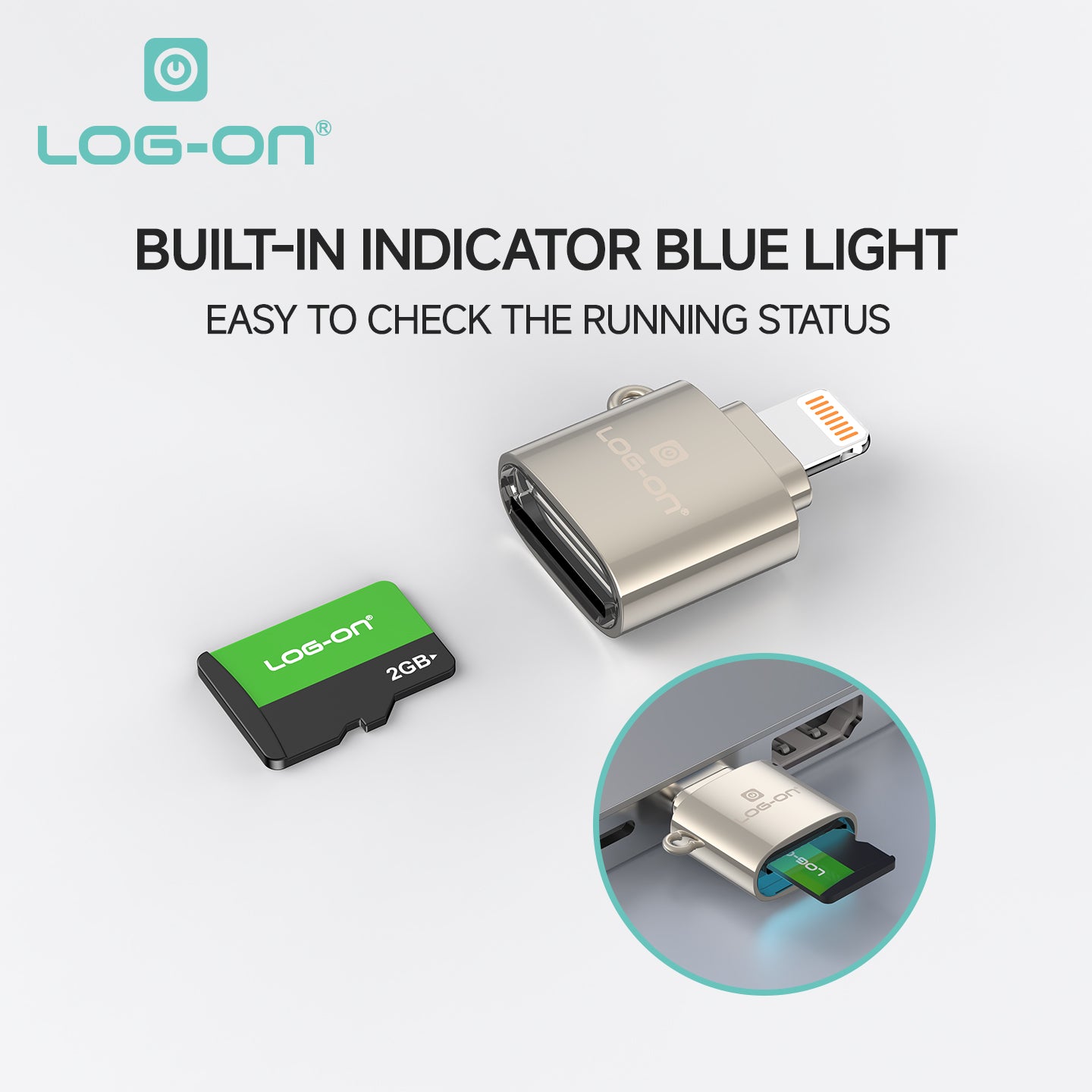 LOG ON USB Type-C/LIGHTNING LO-OT16 Card Reader OTG for Micro SD