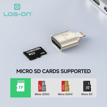 LOG ON USB Type-C/LIGHTNING LO-OT16 Card Reader OTG for Micro SD