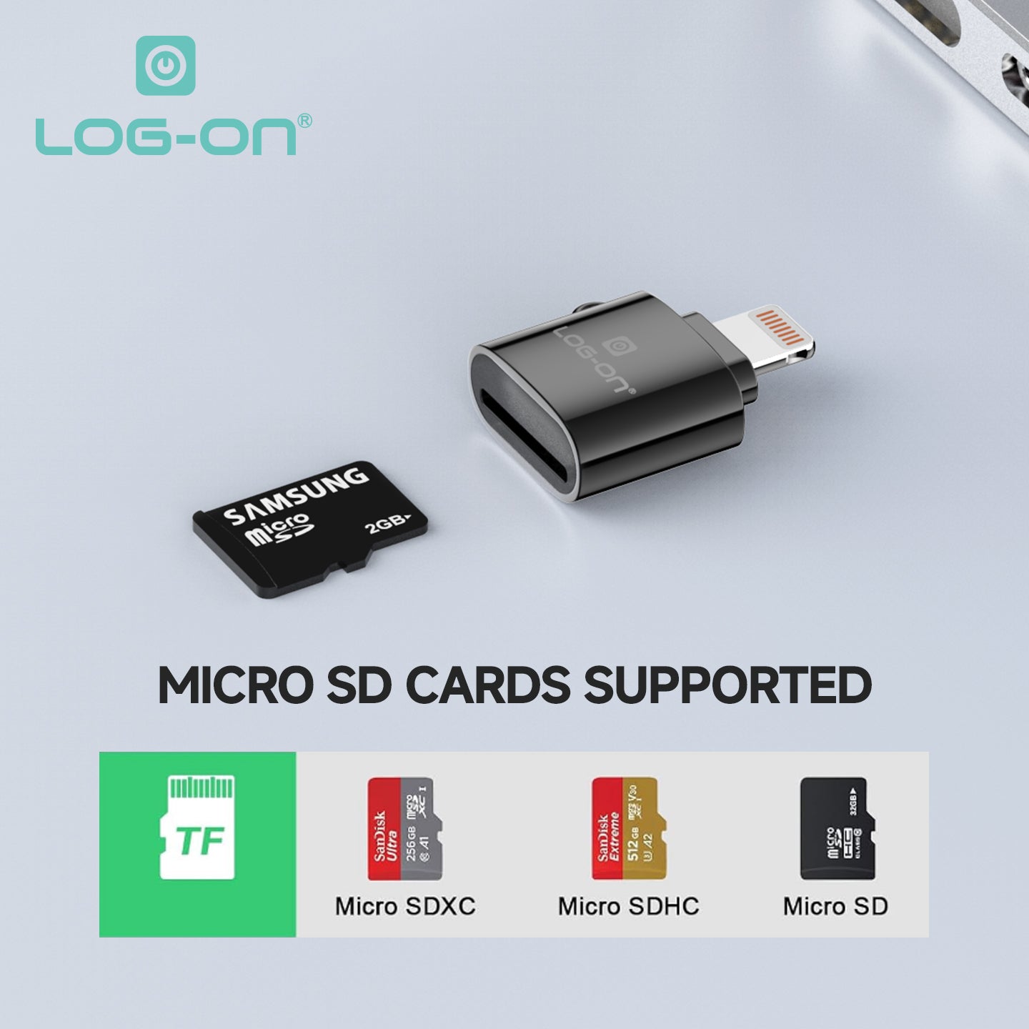 LOG ON USB Type-C/LIGHTNING LO-OT16 Card Reader OTG for Micro SD