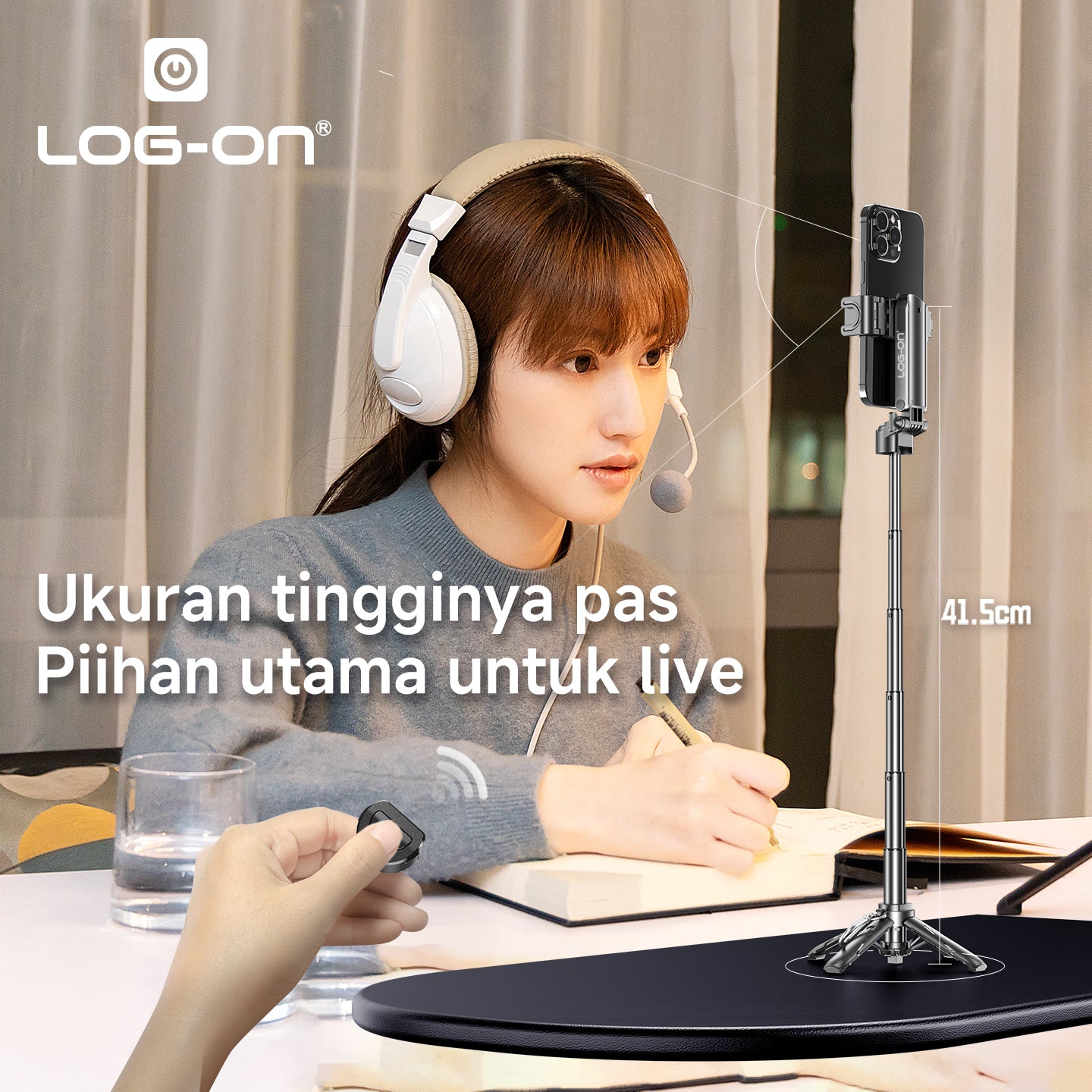 LOG ON BLUETOOTH TRIPOD MINI PHONE GRIP 4IN1 41,5CM TONGSIS MINI LO-TS01