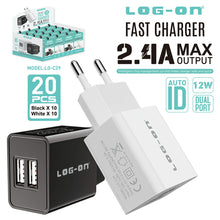 LOG ON BATOK DUAL USB 2.4A LO-C29 FAST ADAPTOR CHARGER 2USB