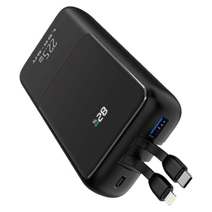 LOG ON POWERBANK 22.5W 20.000mAh PD+QC3.0 JGO-200H BUILT IN CABLE IPHONE, TYPE C FAST CHARGING-GARANSI RESMI