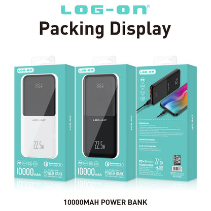 LOG ON POWERBANK HULK V 22.5W 10.000mAh JGO-500H Fast Charging (INCLUDED TYPE C CABLE)