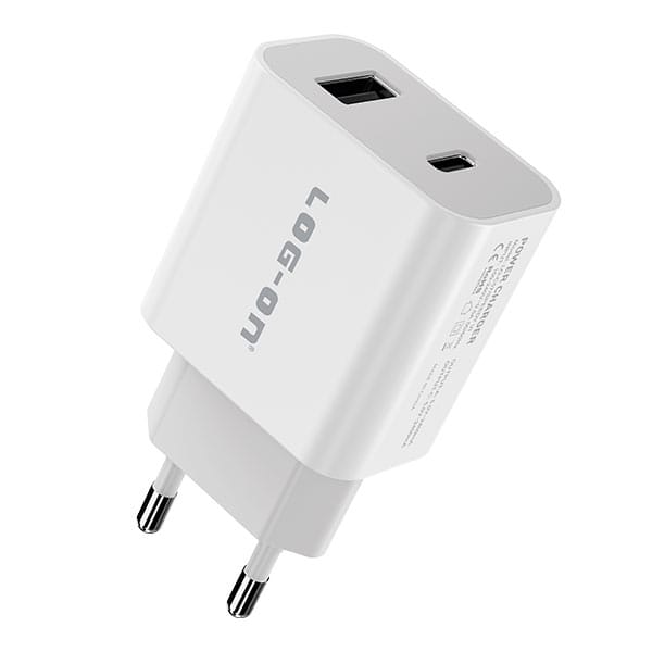 LOG ON POWER CHARGER 2.4A  SPEEDY VI LO-C57 USB A+TYPE C (KEPALA CHARGER)