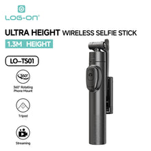 LOG ON WIRELESS SELFIE STICK 130 CM ULTRA HEIGHT LO-TS01 TONGSIS BLUETOOTH TRIPOD BLUETOOTH