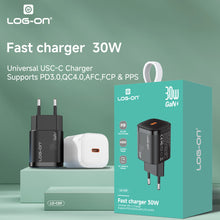 LOG ON ADAPTER QUICK CHARGER 30W LO-C59 Powered by GaN FAst Charging