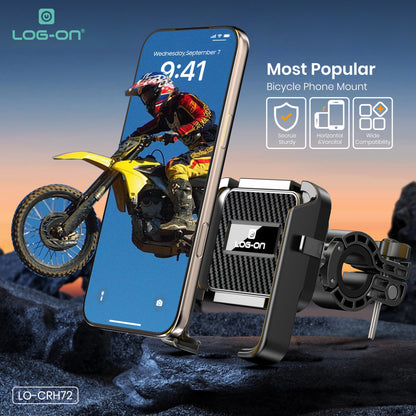 LOG ON HOLDER MOTOR 4X PEREDAM GETAR LO-CRH72 (4-7 INCI) UNTUK DI STANG MOTOR, SEPEDA, SCOOTER