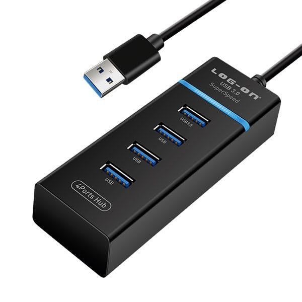 USB HUB LOGON 3.0 4port High Speed Power USB A to USB A, 0.15 meter