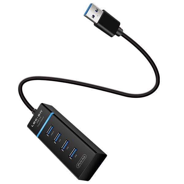 USB HUB LOGON 3.0 4port High Speed Power USB A to USB A, 0.15 meter