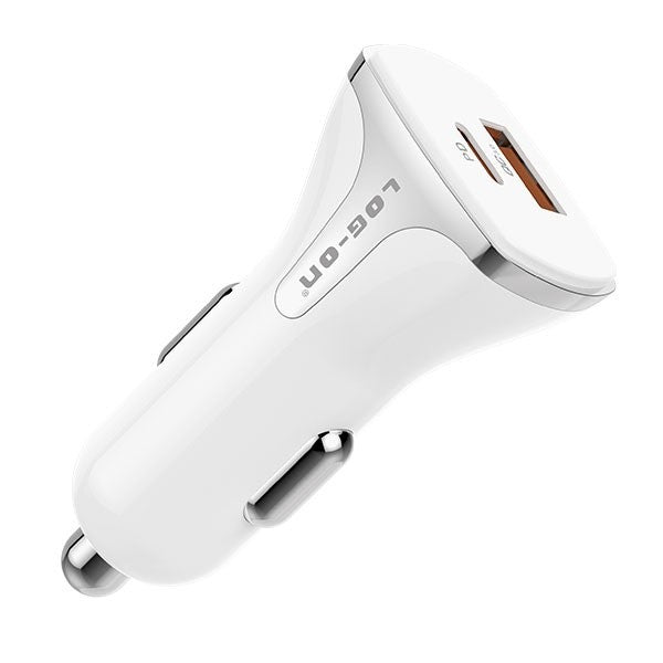 LOG-ON CAR CHARGER 36W PD+QC3.0 SPACE X LO-SV32 (KEPALA CHARGER MOBIL/MOTOR) GARANSI RESMI