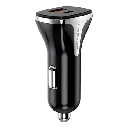 LOG-ON CAR CHARGER 36W PD+QC3.0 SPACE X LO-SV32 (KEPALA CHARGER MOBIL/MOTOR) GARANSI RESMI
