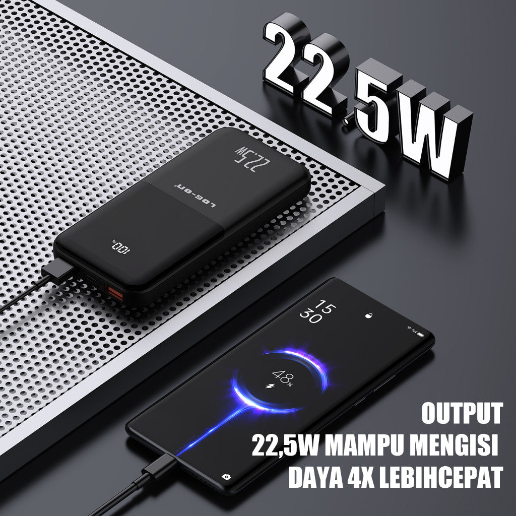 LOG ON POWERBANK HULK V 22.5W 10.000mAh JGO-500H Fast Charging (INCLUDED TYPE C CABLE)
