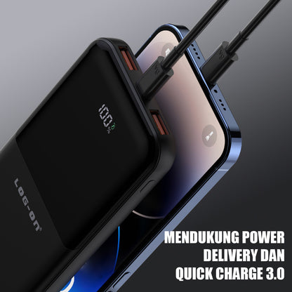 LOG ON POWERBANK HULK V 22.5W 10.000mAh JGO-500H Fast Charging (INCLUDED TYPE C CABLE)