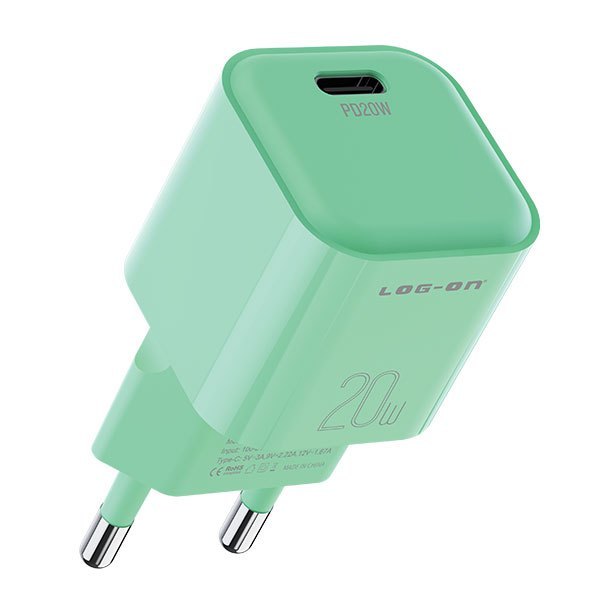 LOG-ON Kepala Charger 20w Power Delivery Type C Fast Charging