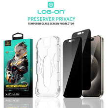 LOG ON PRIVACY & GLOSSY Auto Align Tech Tempered Glass Screen AntiSPY  Protector For IPHON* 17 16 15 14 13 12 11 AIR XS XR PRO PROMAX PLUS