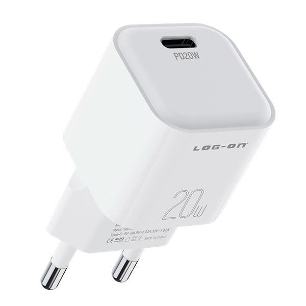 LOG-ON Kepala Charger 20w Power Delivery Type C Fast Charging