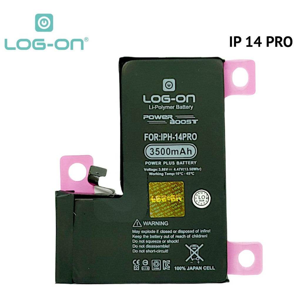 Log On - Iphone 14 / Ip 14 Plus / Ip 14 Pro / Ip 14 Pro Max Power Plus Original Battery Baterai Batre