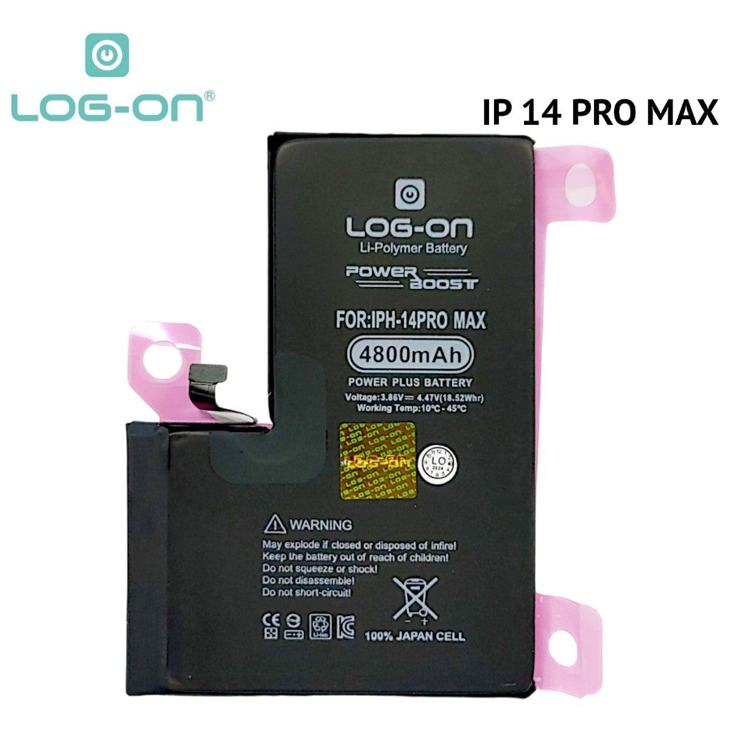 Log On - Iphone 14 / Ip 14 Plus / Ip 14 Pro / Ip 14 Pro Max Power Plus Original Battery Baterai Batre