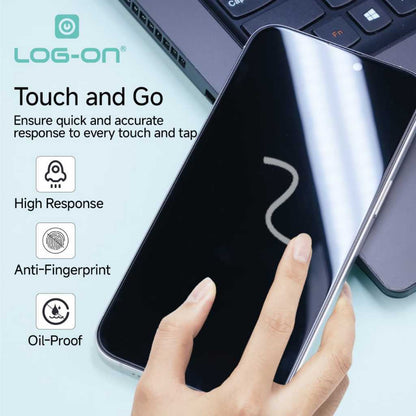 LOG ON PRIVACY & GLOSSY Auto Align Tech Tempered Glass Screen AntiSPY  Protector For IPHON* 17 16 15 14 13 12 11 AIR XS XR PRO PROMAX PLUS