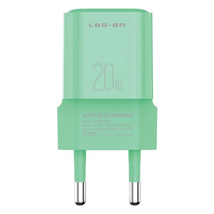 LOG-ON Kepala Charger 20w Power Delivery Type C Fast Charging
