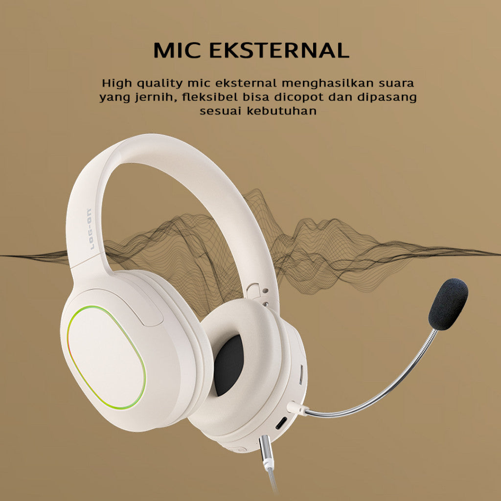 LOG ON HEADPHONE STEREO FULL BASS WIRELESS BT5.3 WIRED 2IN1 HEARON8 LO-HP8