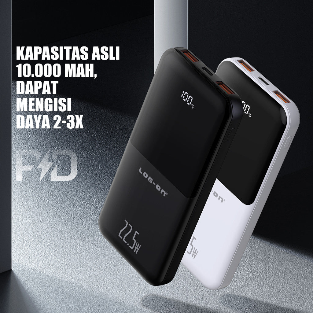 LOG ON POWERBANK HULK V 22.5W 10.000mAh JGO-500H Fast Charging (INCLUDED TYPE C CABLE)