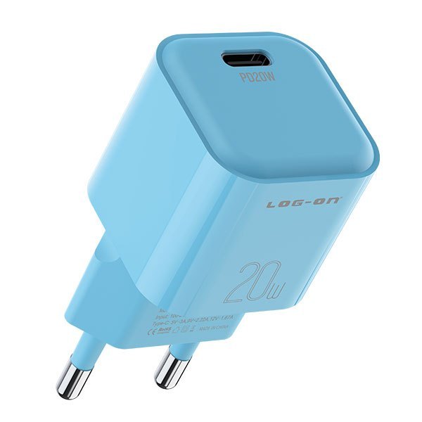 LOG-ON Kepala Charger 20w Power Delivery Type C Fast Charging