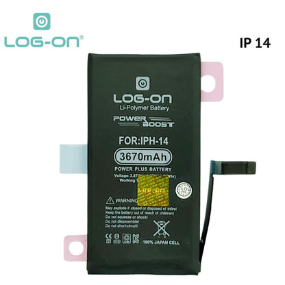 Log On - Iphone 14 / Ip 14 Plus / Ip 14 Pro / Ip 14 Pro Max Power Plus Original Battery Baterai Batre