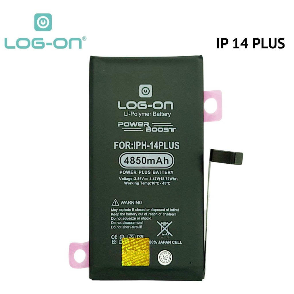 Log On - Iphone 14 / Ip 14 Plus / Ip 14 Pro / Ip 14 Pro Max Power Plus Original Battery Baterai Batre